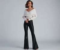 Flare For You Faux Leather Pants