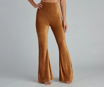 Trendy Luxe Velvet Flare Pants