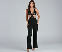 Set It Off Sequin Cutout Jumpsuit