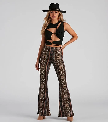 Festive Medallion Flare Pants