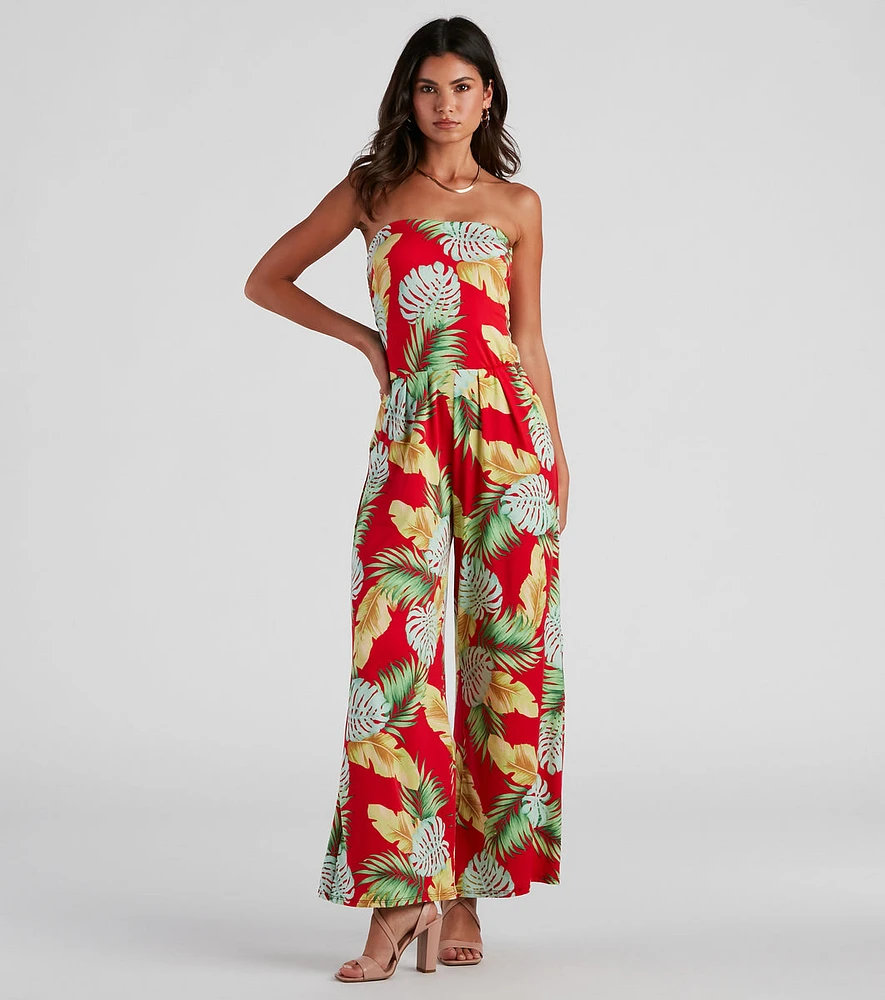 Island Sun Strapless Jumpsuit