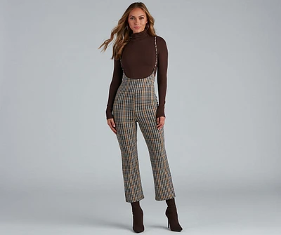 Perfectly Plaid Suspender Pants