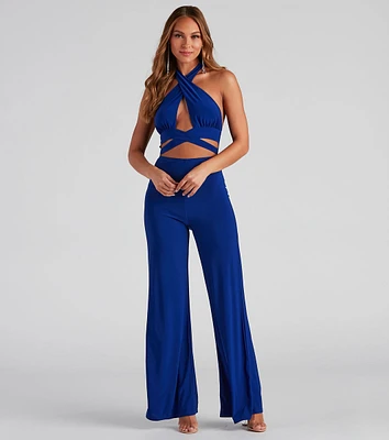 Secret Sauce Halter Wrap Jumpsuit