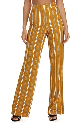 Stylish And Striped Wide Leg Pants