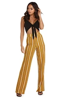 Stylish And Striped Wide Leg Pants