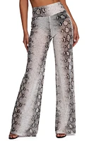 Snake Print Mesh Pants