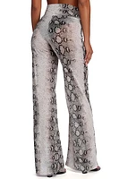 Snake Print Mesh Pants