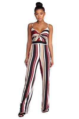For A Spin Striped Jumpsuit