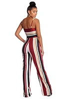 For A Spin Striped Jumpsuit