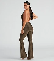 Enticing Love Glitter Halter Jumpsuit