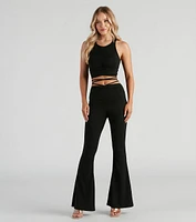 Elevated Casual Strappy Flare Pants