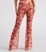Dreamy Muse Butterfly Print Flare Pants