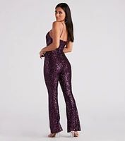 Bedazzle Me Sequin Flare Jumpsuit