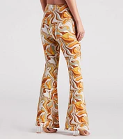 Swirl Of Attraction Printed Flare Pants