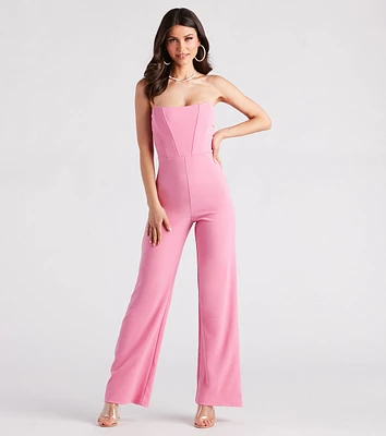 Fit To Perfection Strapless Corset Jumpsuit