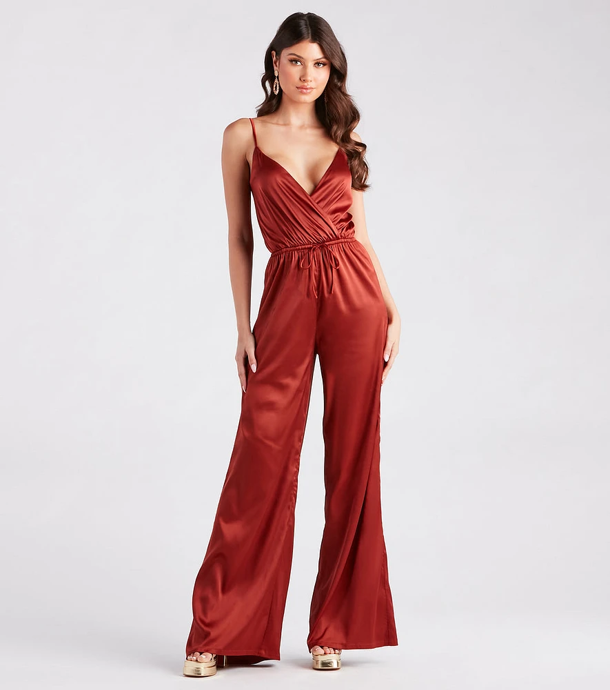 Looking Luxe Satin Wide-Leg Jumpsuit