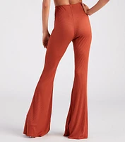 On A Flare High-Rise Knit Pants