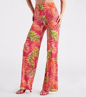 Tropical Destination High Waist Palazzo Pants