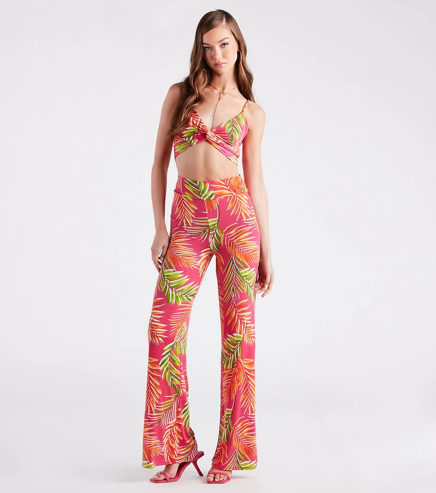 Tropical Destination High Waist Palazzo Pants