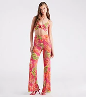 Tropical Destination High Waist Palazzo Pants