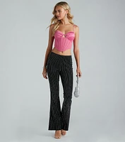 Flare For Glam Mid Rise Rhinestone Pants