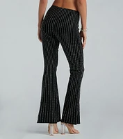 Flare For Glam Mid Rise Rhinestone Pants