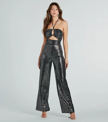 Ultimate Glamour Sequin Cutout Jumpsuit