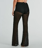So Fine High-Rise Lace Flare Pants
