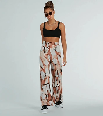 Like A Work Of Art Abstract Wide Leg Palazzo Pants