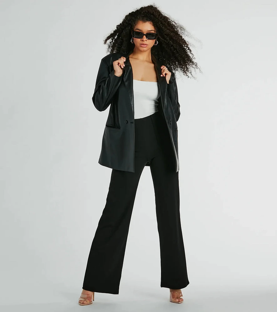 Nine To Five Straight-Leg Crepe Trouser Pants