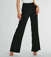 Nine To Five Straight-Leg Crepe Trouser Pants