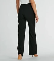 Nine To Five Straight-Leg Crepe Trouser Pants