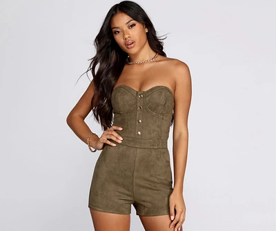 Make A Move Suede Romper