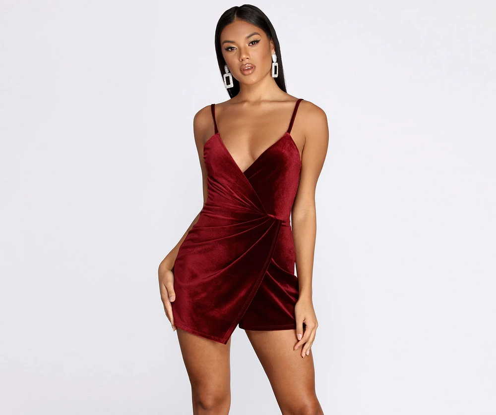 Velvet Wrap Romper