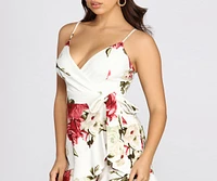 Regal Roses Wrap Romper