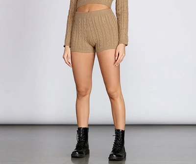 Cutie Cable Knit Shorts