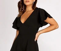 Flutter Away Tie Waist Romper