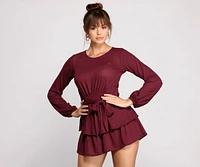 Brushed Knit Double Layered Romper