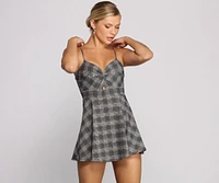 Trendy Twist of Plaid Romper