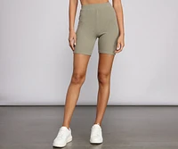 Effortlessly Trendy Ribbed Biker Shorts