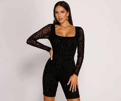 Fiercely On-Trend Leopard Print Burnout Romper