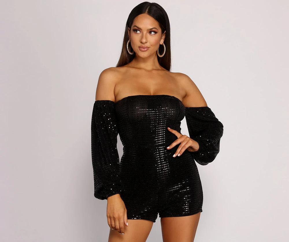 All Eyes On You Sequin Romper