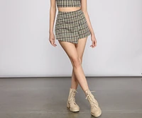 Preppy Glam Plaid Skort