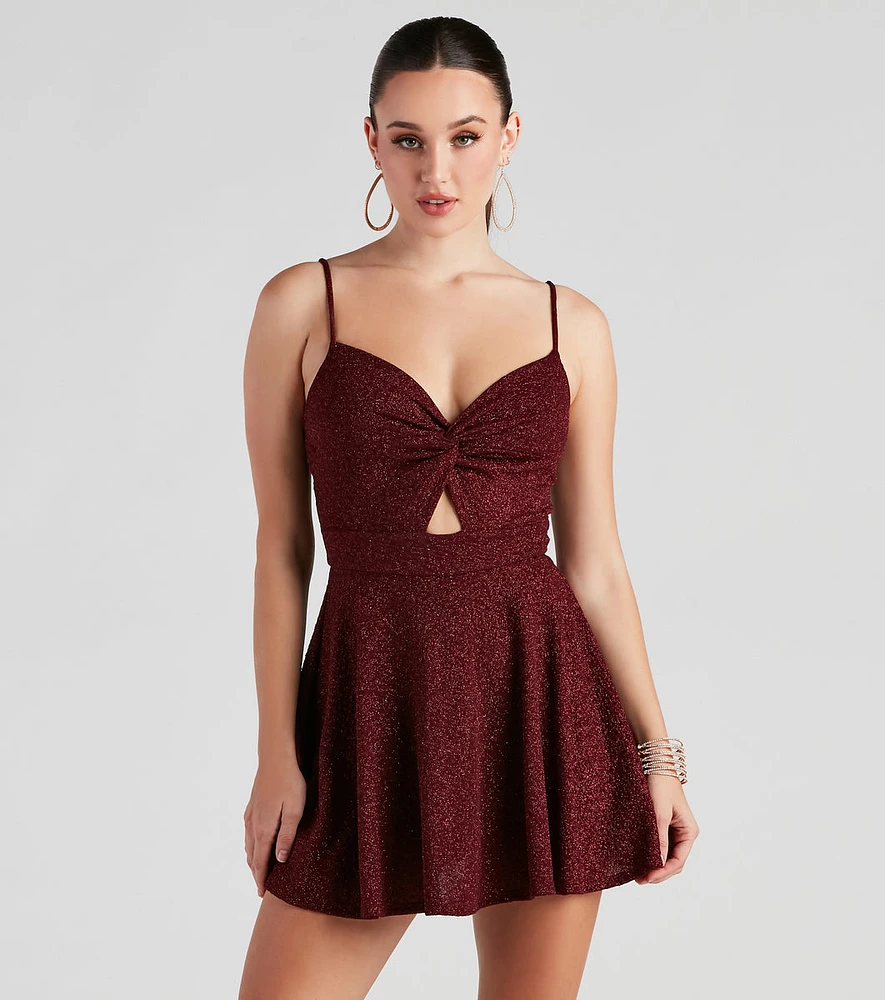 Twisted Style Glitter Skater Romper