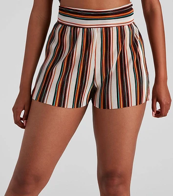 Seasonal Striped Pleat Shorts