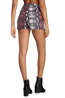 Second Skin Faux Snake Skort