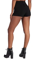 Lace Up Ponte Shorts