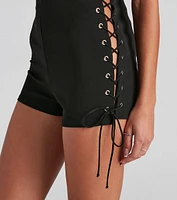 Edgy Deets Lace-Up Shorts
