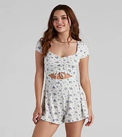 The Cutest Vibe Ditsy Floral Romper