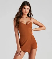 Right On Cue Crepe Skort Romper